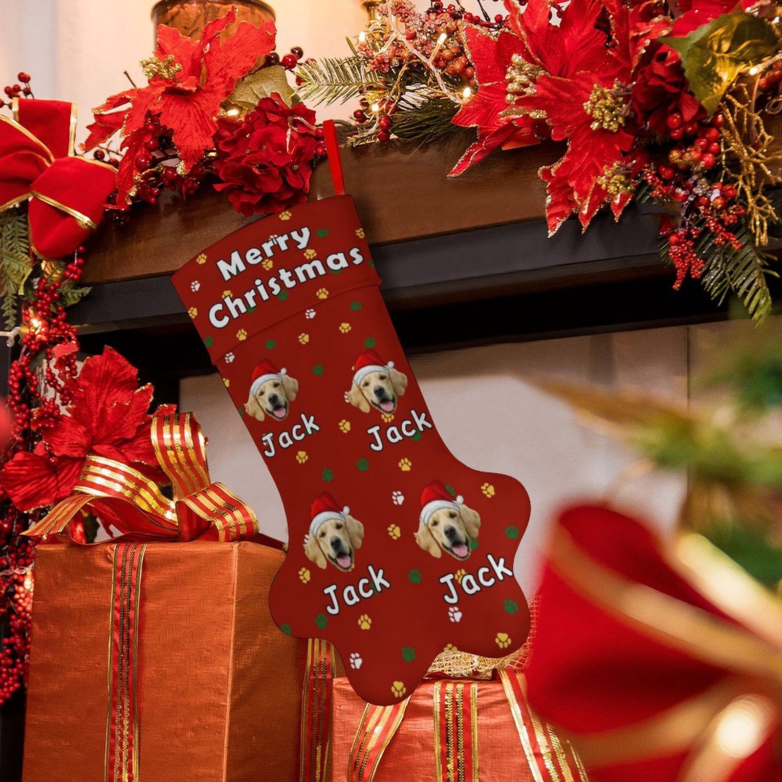 Personalized Pet Face and Name Merry Christmas Stockings-WEPRINTME-7