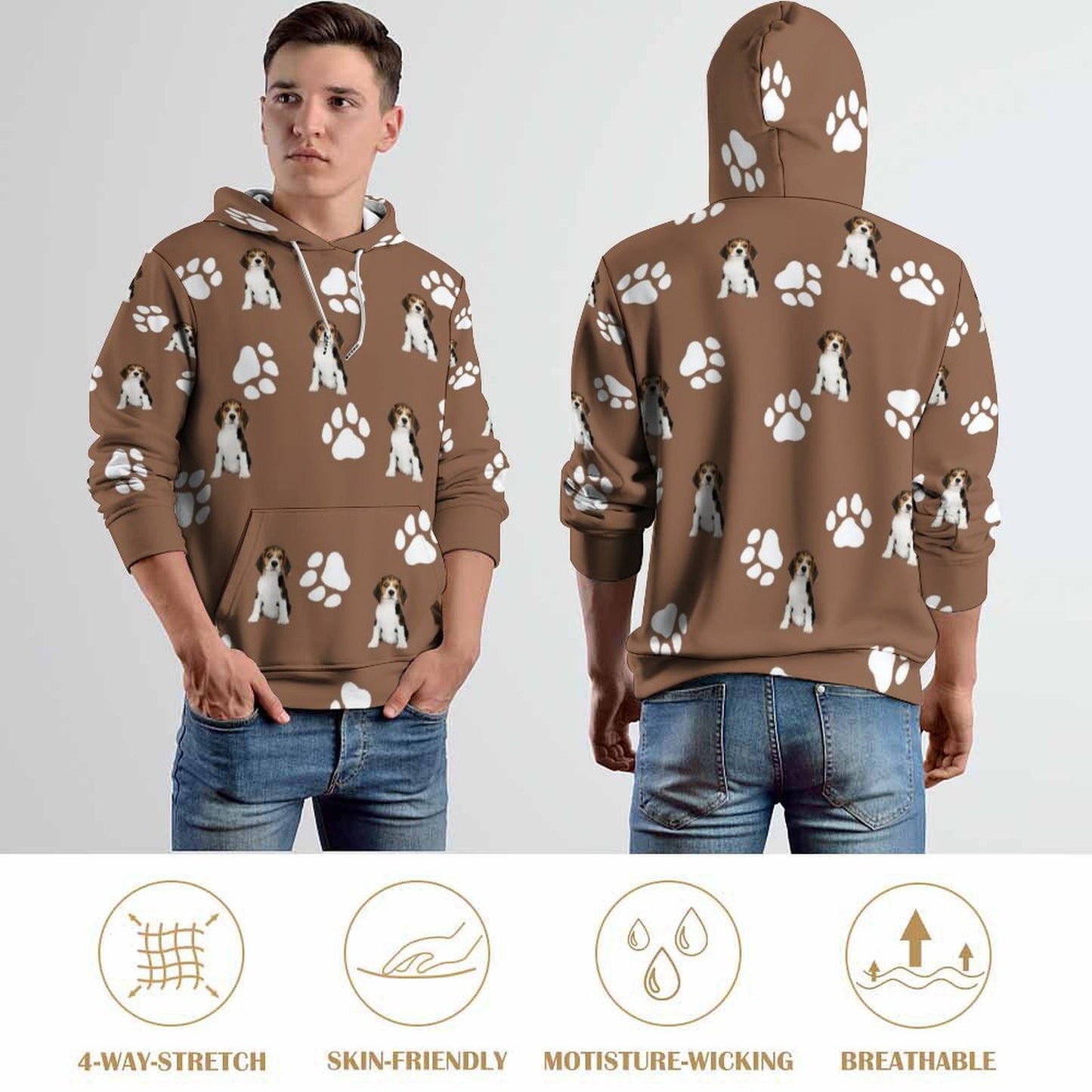 Custom Pet Paws Men's Hoodie