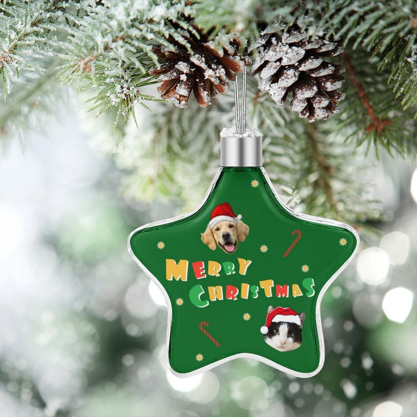 Personalized Pet Face Star Christmas Pendant-WEPRINTME-11