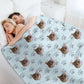 Custom Pet Face Paws Fleece Blanket