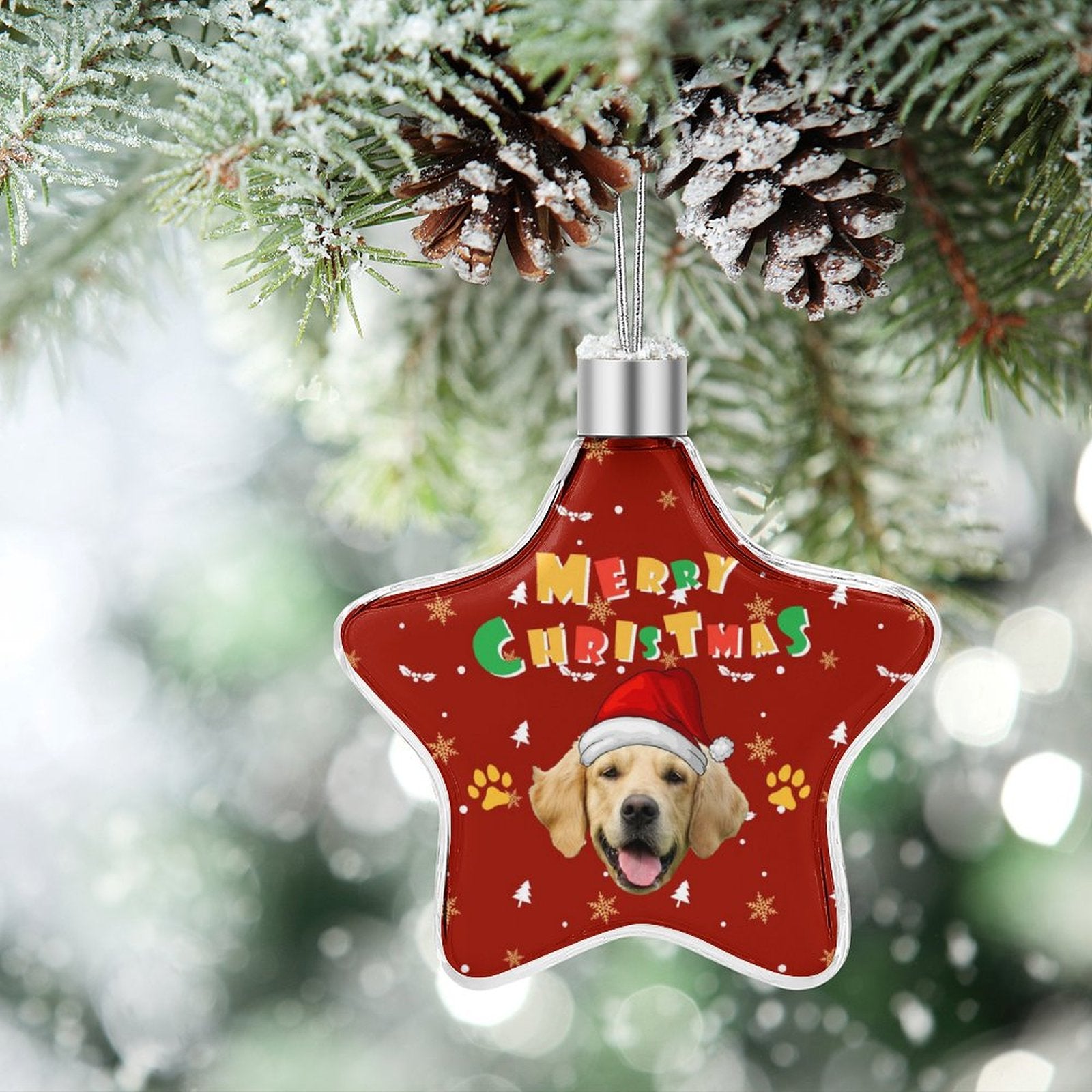 Personalized Pet Face Star Christmas Pendant-WEPRINTME-13