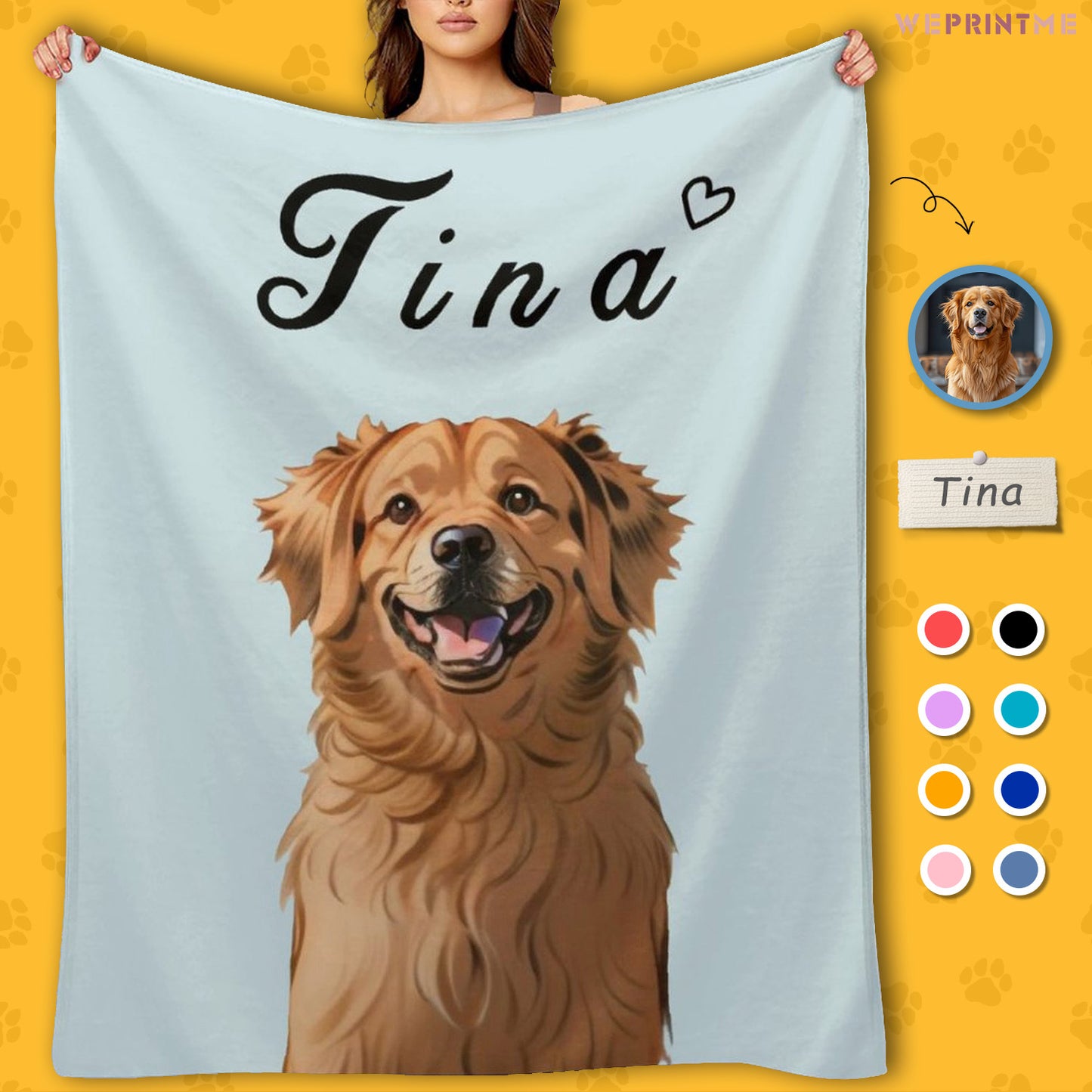 Custom Pet Face Comics Pet Fleece Blanket