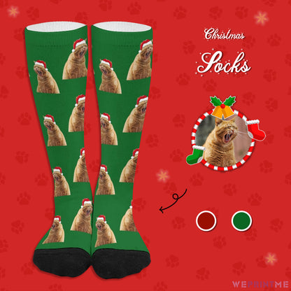 Custom Pet Christmas Socks-Greem-WEPRINTME-1