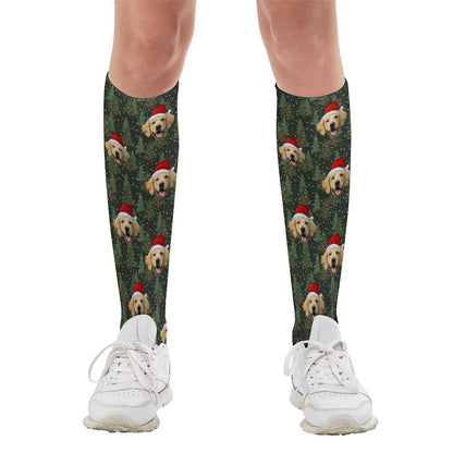 Custom Pet Face Trees Christmas Socks-WEPRINTME-2