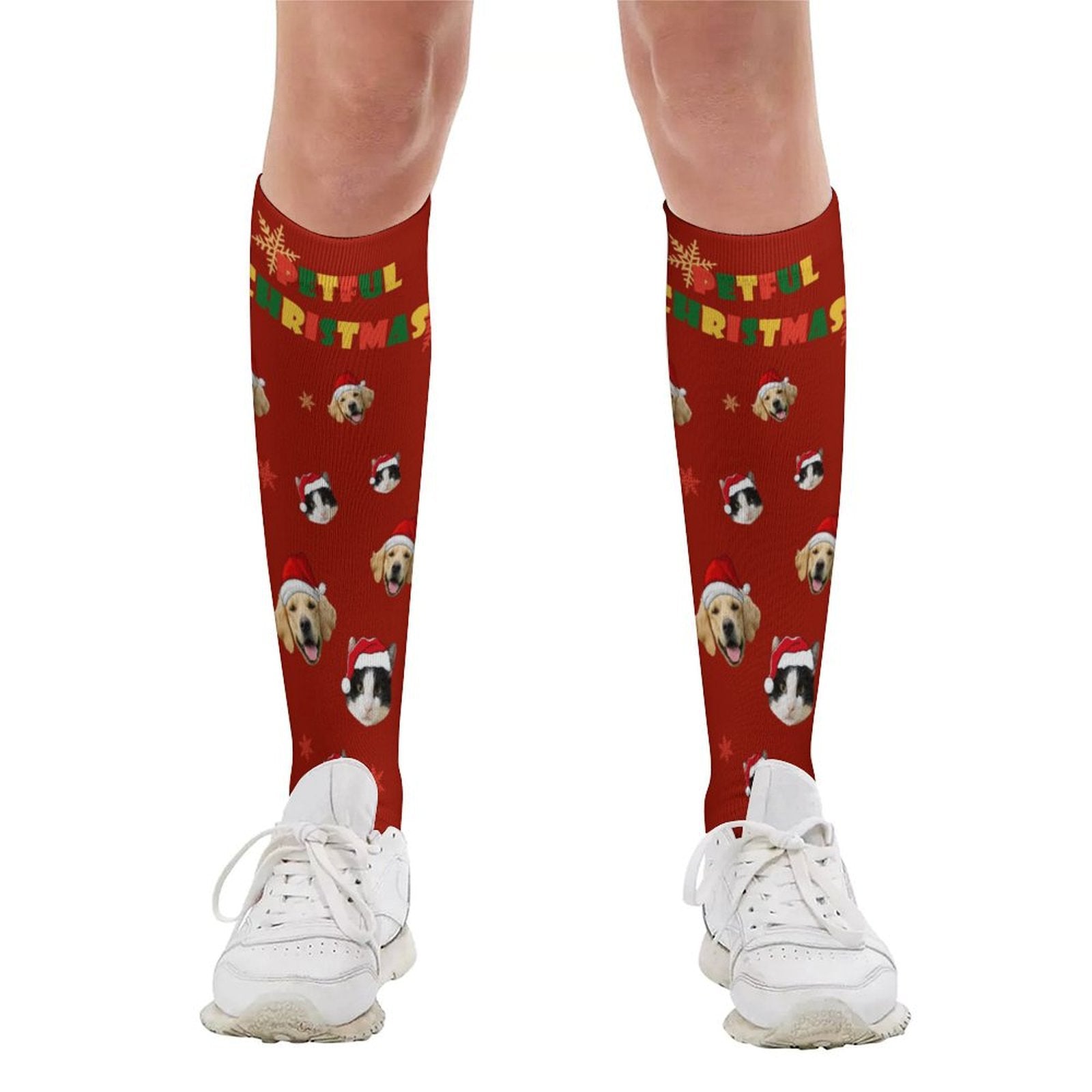 Custom Pet Face Petful Christmas Socks-WEPRINTME-2