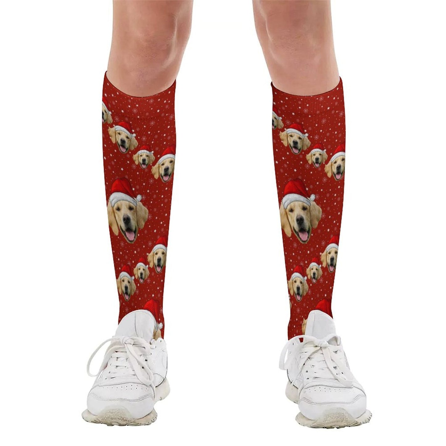 Custom Pet Face Snow Christmas Socks-WEPRINTME-2