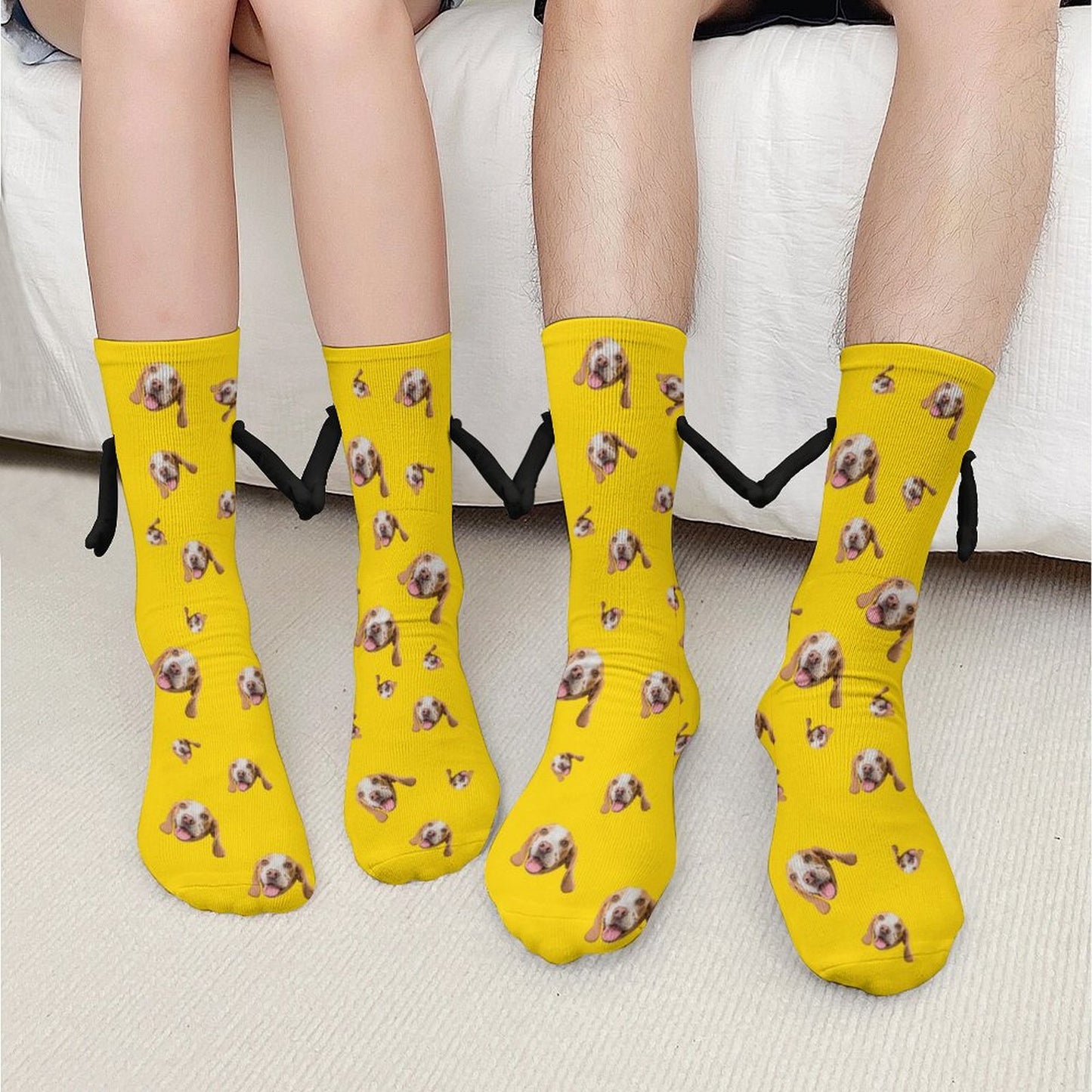 Custom Pet Face Pet Everywhere Holding Hands Socks