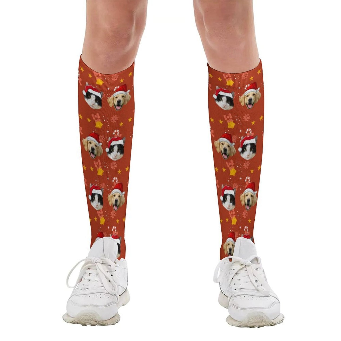 Custom Pet Face Bell Christmas Socks-WEPRINTME-2