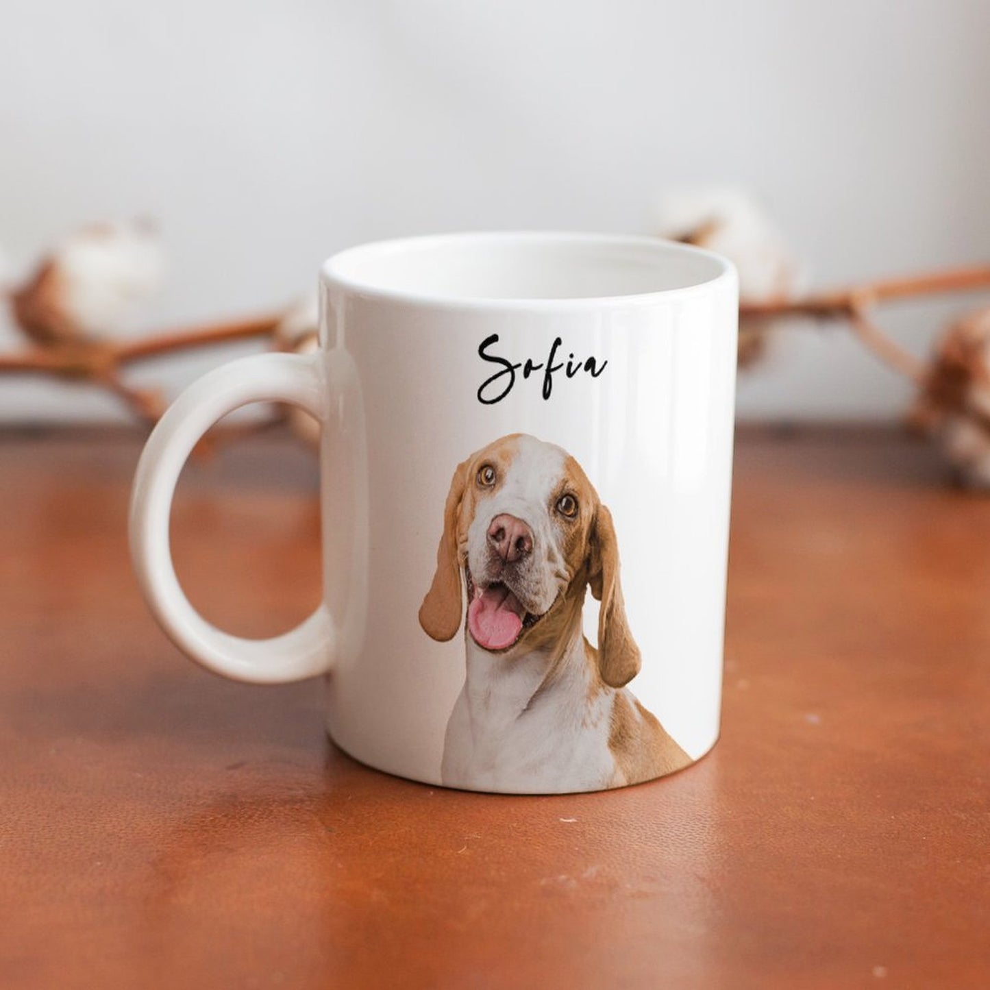 Custom Pet Face and Name Classic Mug