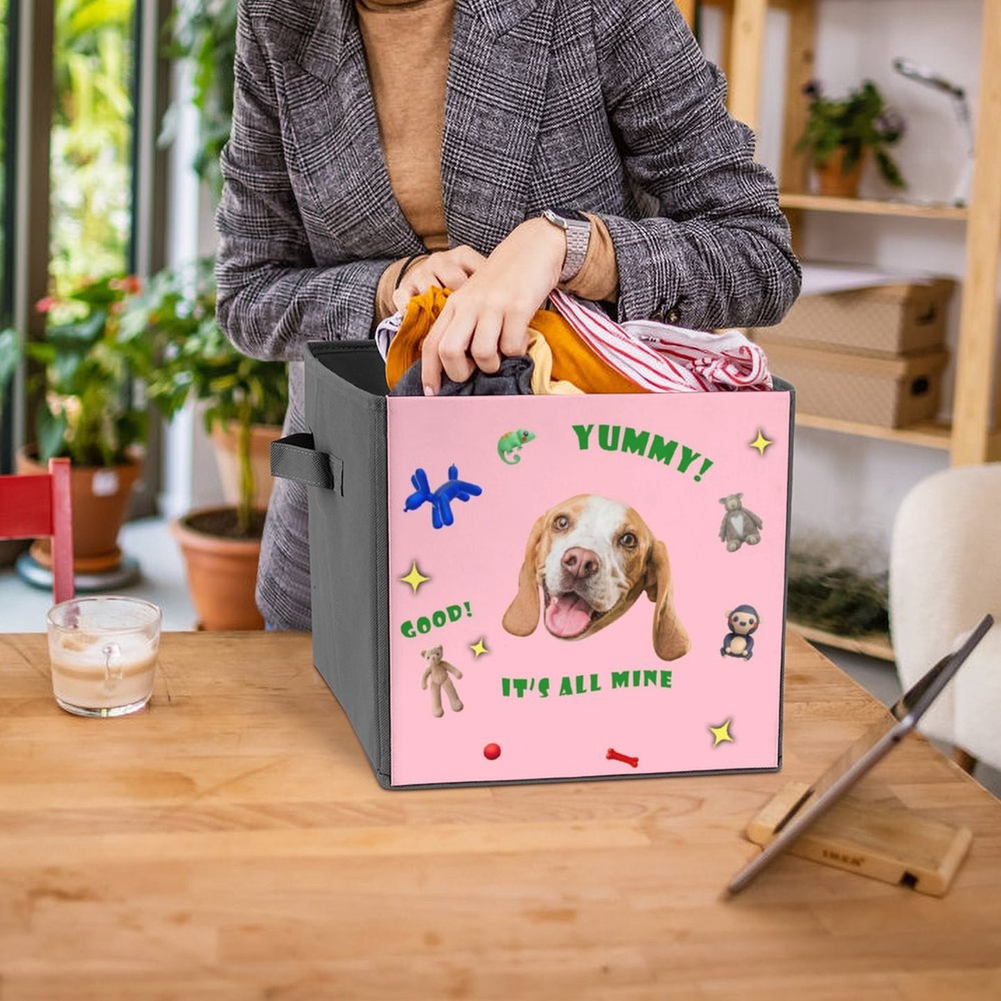 Custom Pet Face Toys Storage Bins