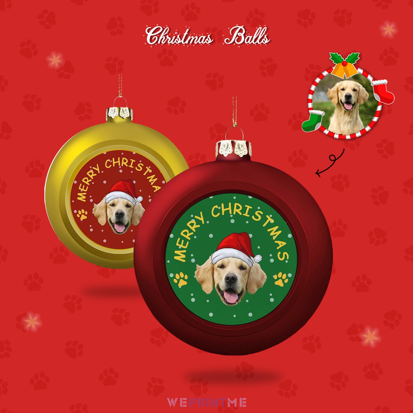 Personalized Pet Face Christmas Balls-WEPRINTME-1