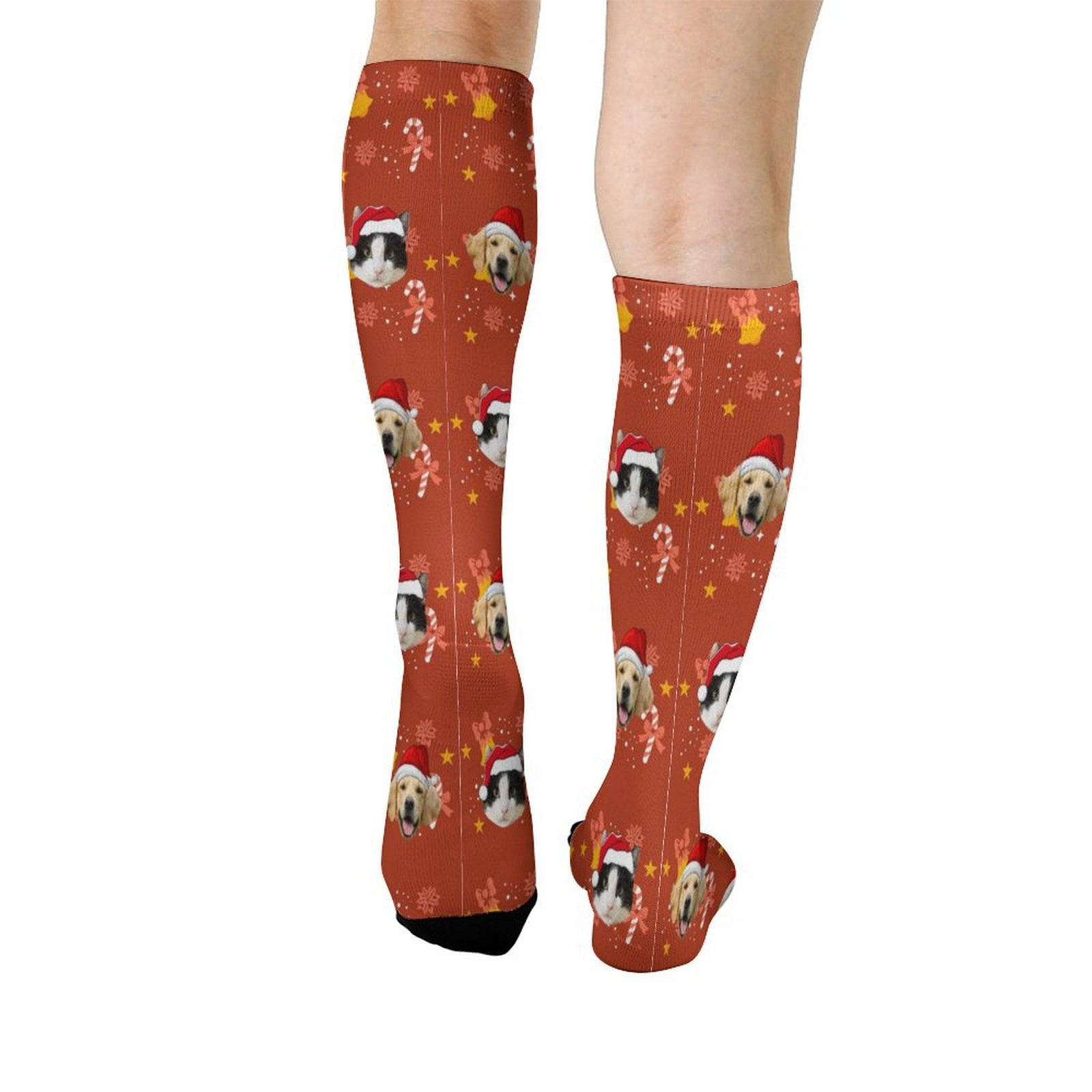 Custom Pet Face Bell Christmas Socks-WEPRINTME-3