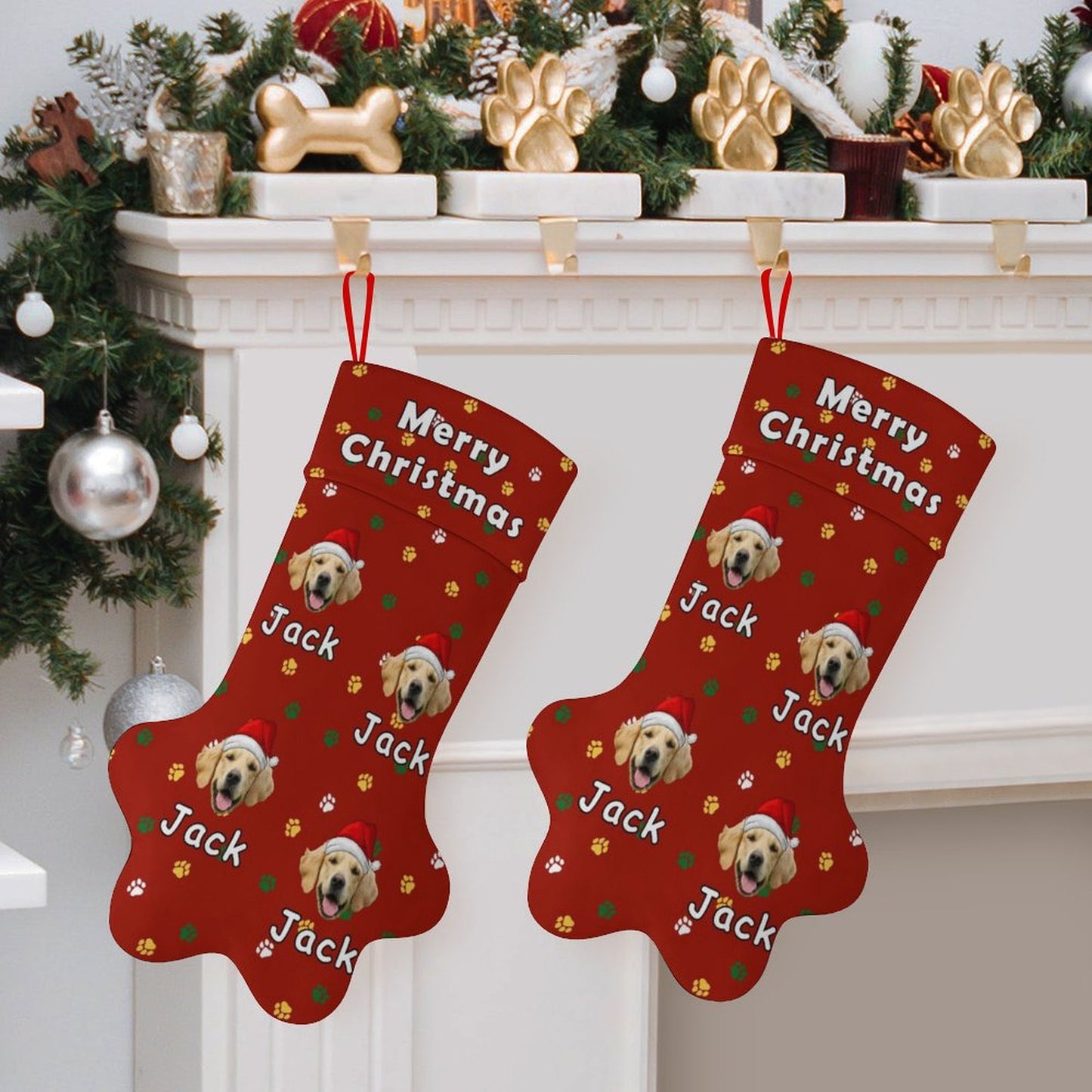 Personalized Pet Face and Name Merry Christmas Stockings-WEPRINTME-2