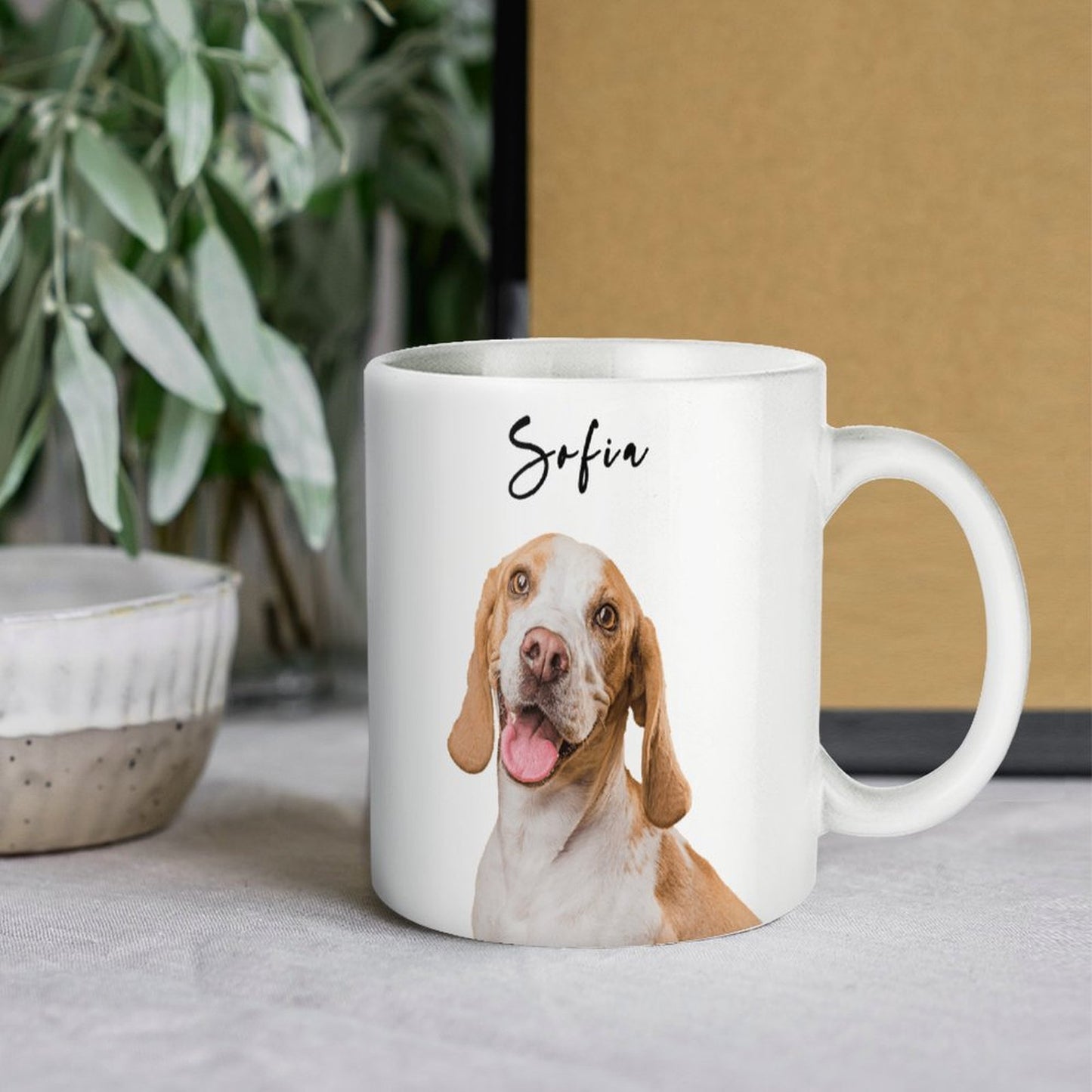 Custom Pet Face and Name Classic Mug