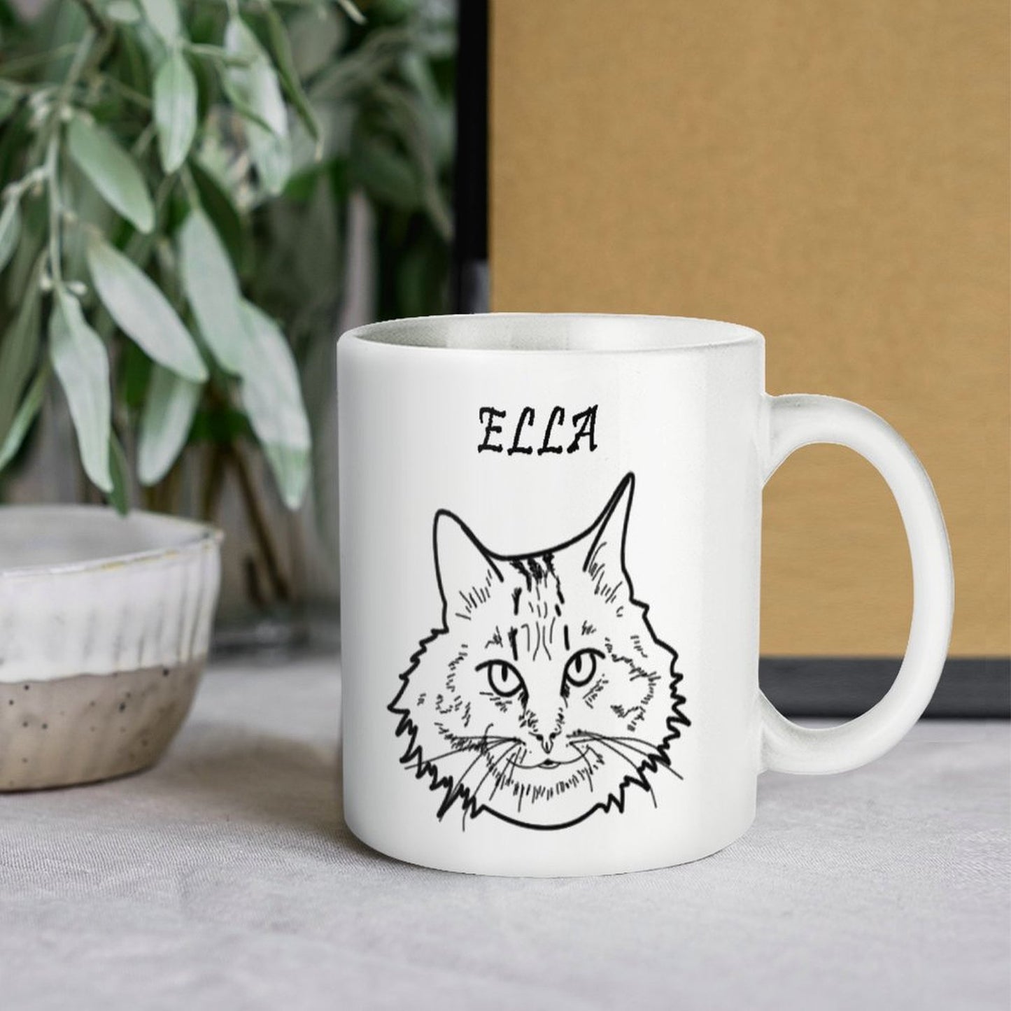 Custom Pet Face and Name Handdraw Pet Mug