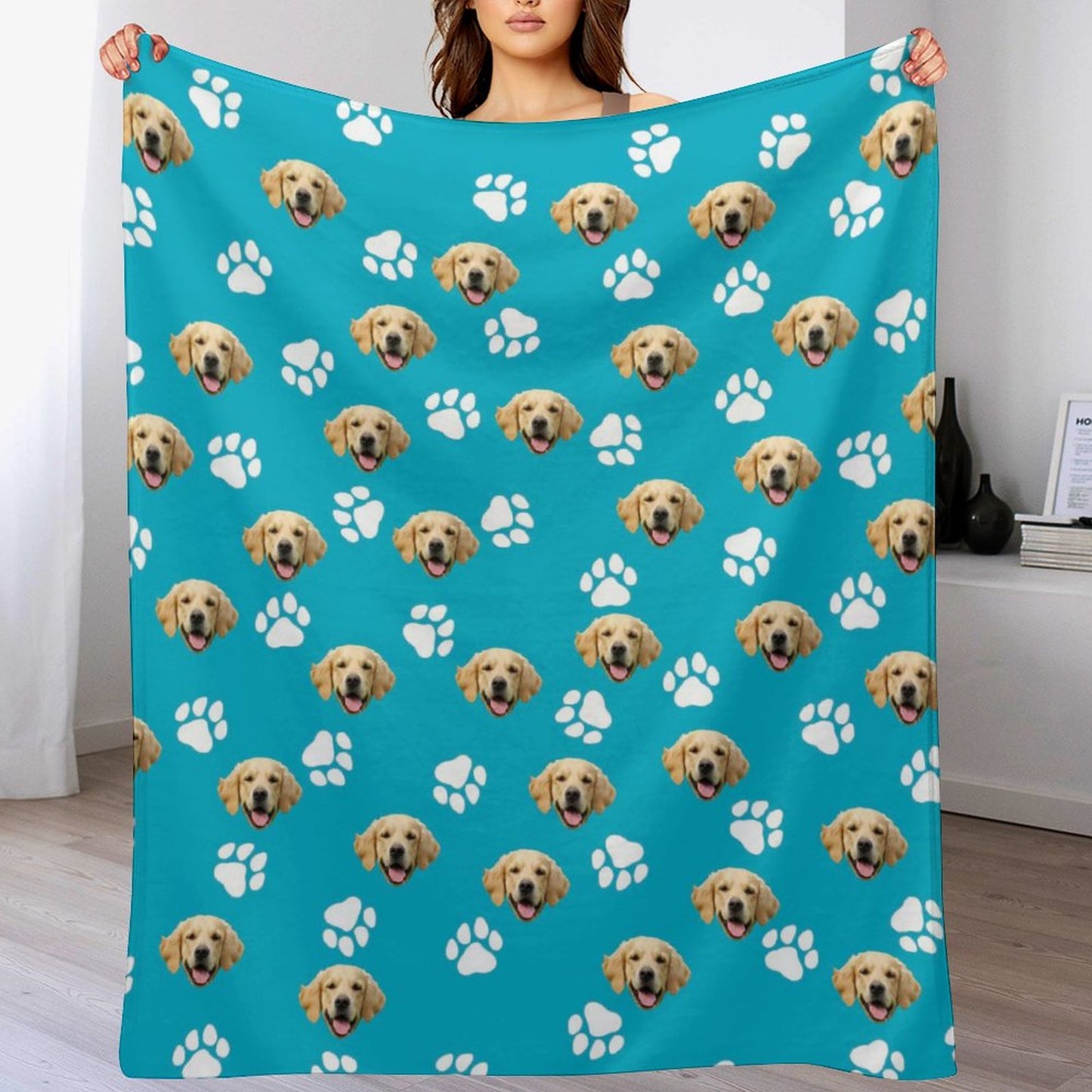 Custom Pet Face Fleece Blanket