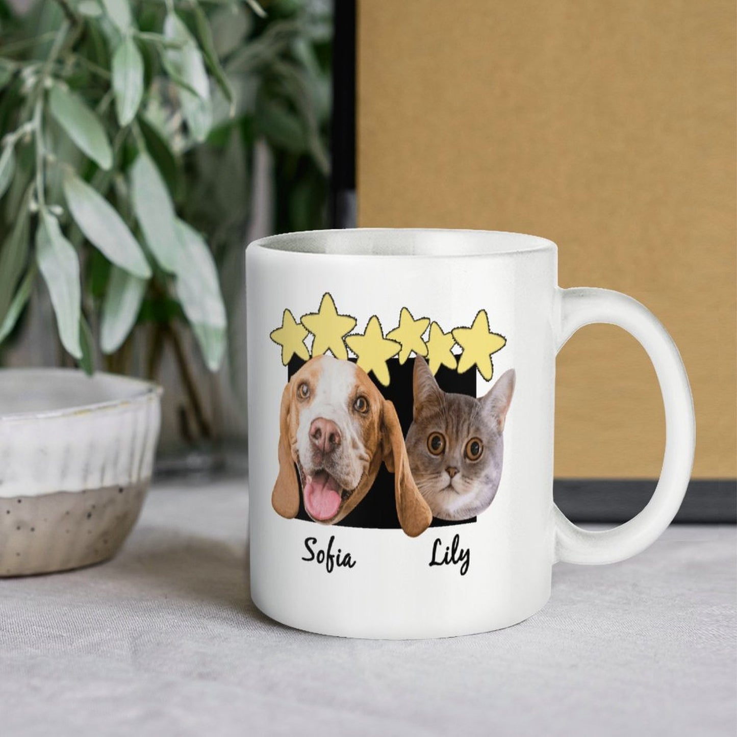 Custom Pet Face Stars Mug