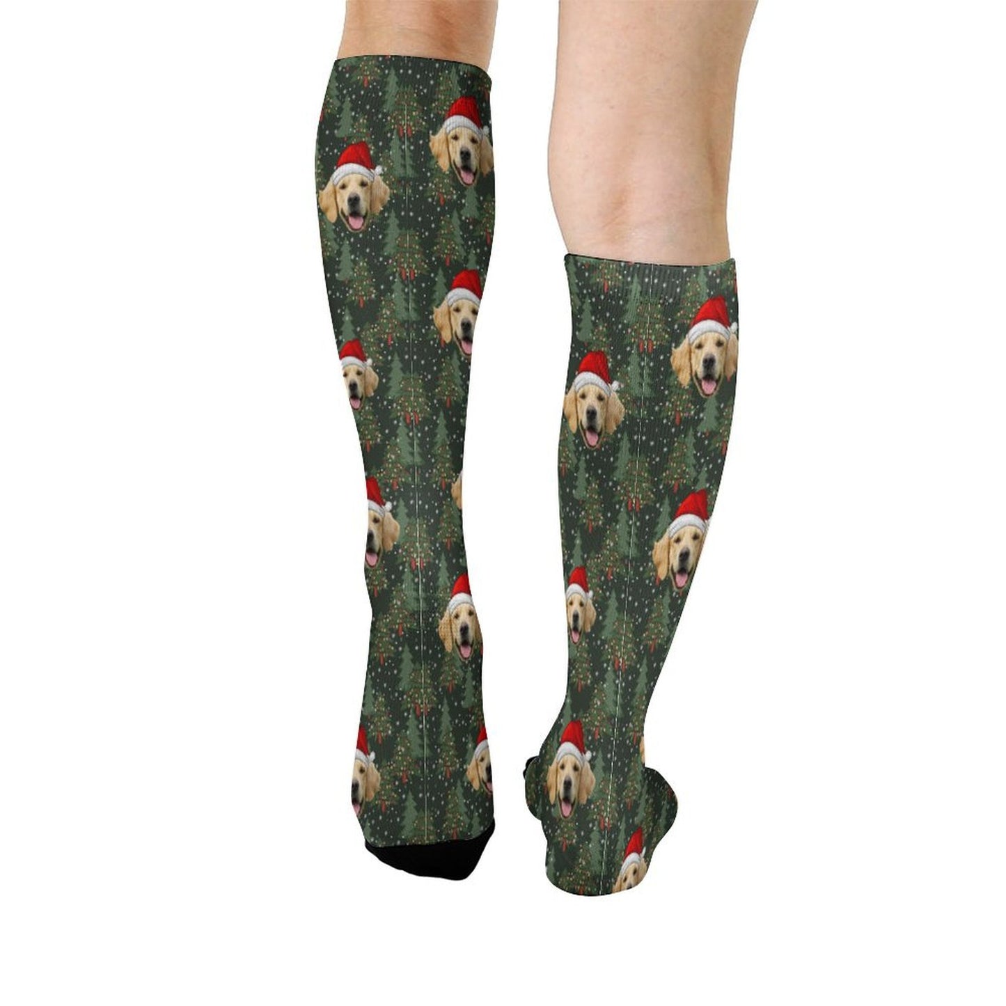 Custom Pet Face Trees Christmas Socks-WEPRINTME-3