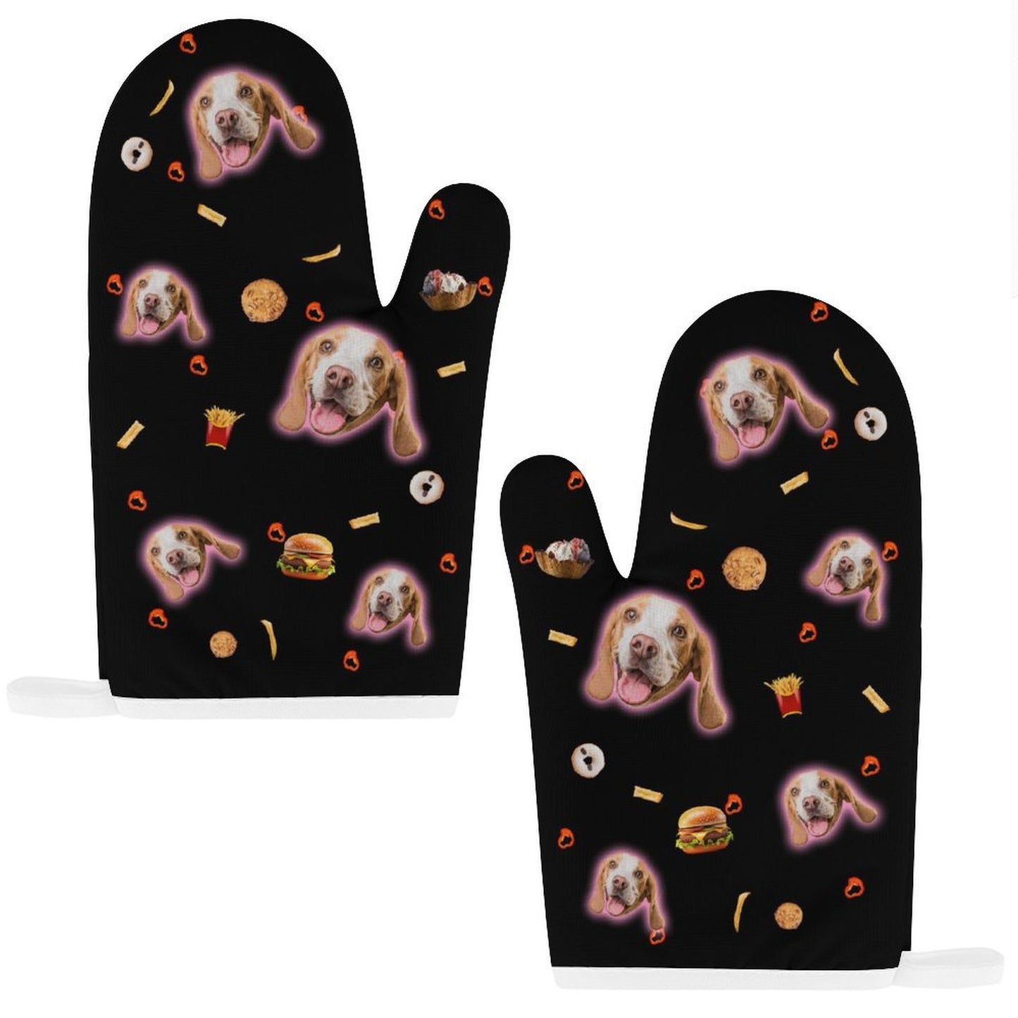 Custom Pet Face Tasty Oven Mitts and Pot Holders Sets