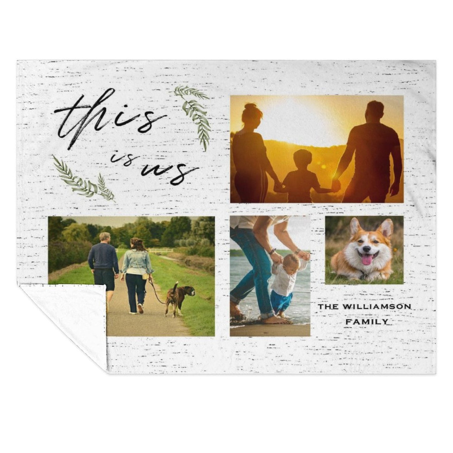 Custom Family Photos This is Us Fleece Blanket