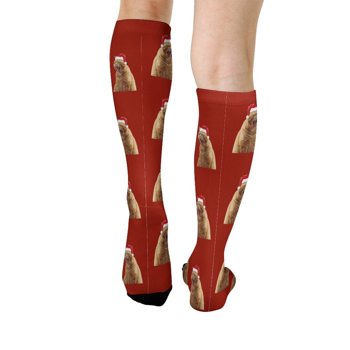 Custom Pet Christmas Socks-Red-WEPRINTME-3