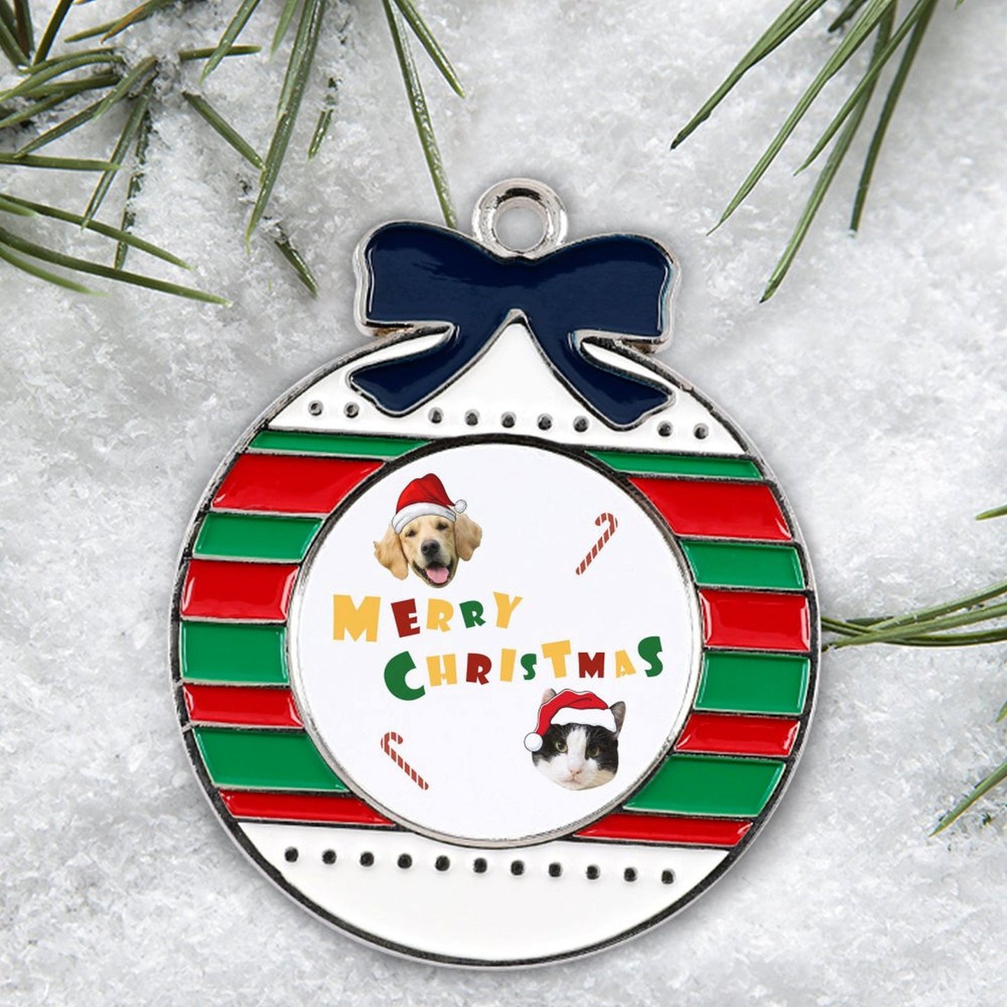 Personalized Pet Face Alloy Christmas Ornaments-WEPRINTME-16