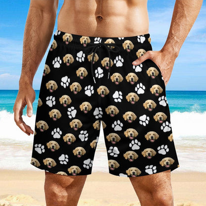 Custom Pet Face Men's Beach Compression Liner Shorts