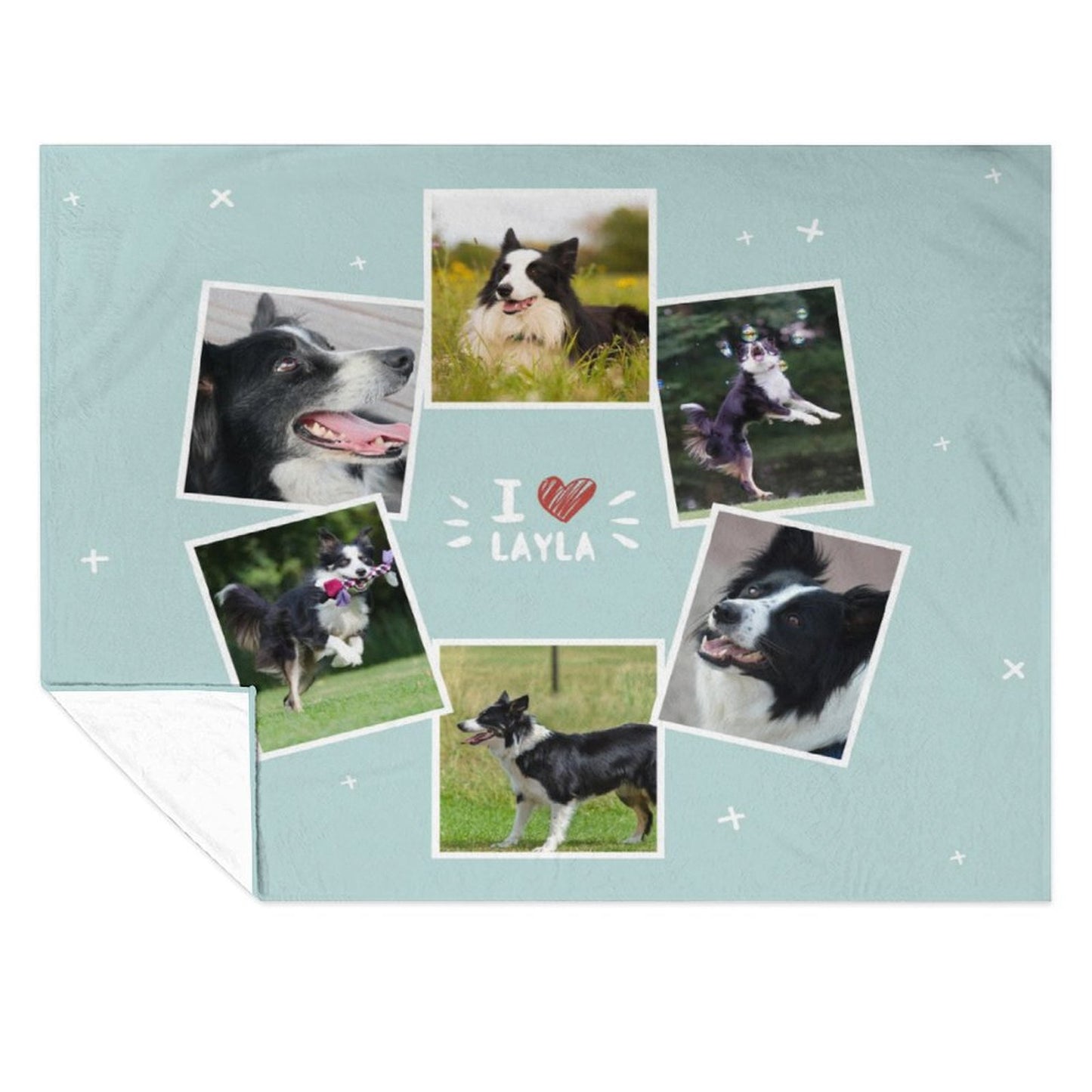 Custom Pet Photos I Love Pet Fleece Blanket