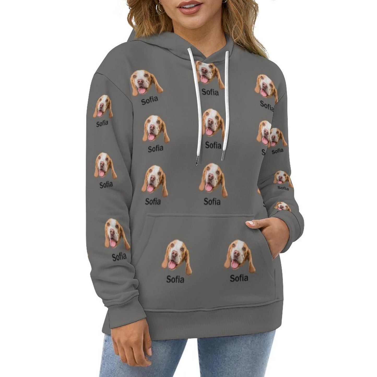 Custom Pet Face and Name Unisex Hoodie