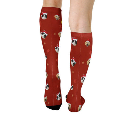 Custom Pet Face Petful Christmas Socks-WEPRINTME-3