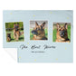 Custom Pet Photo Blue Stars Fleece Blanket