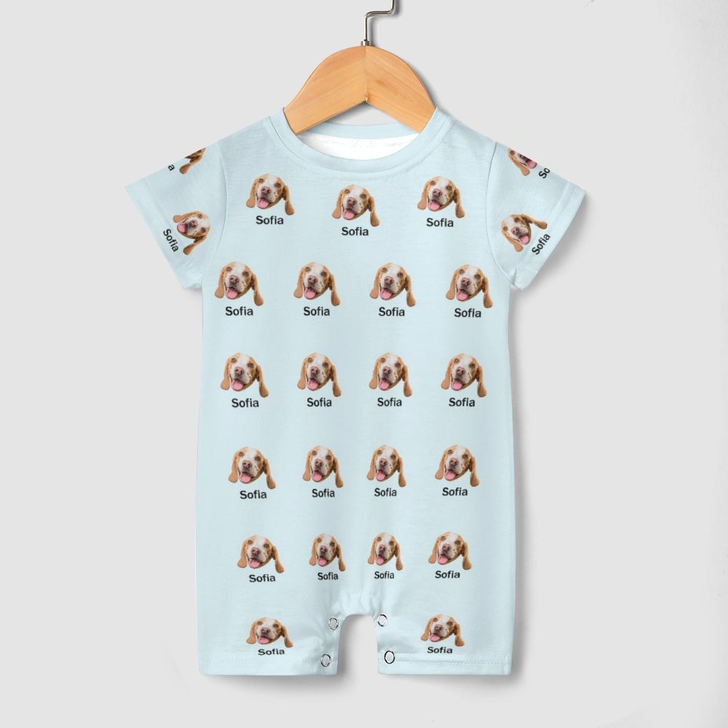 Custom Pet Face and Name Lovely Baby Romper