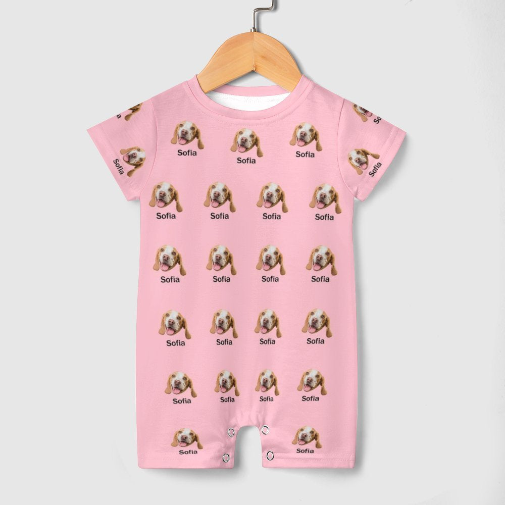 Custom Pet Face and Name Lovely Baby Romper