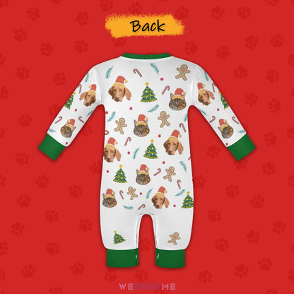 Custom Pet Face Gingerbread Man Baby Onesie-Back-WEPRINTME