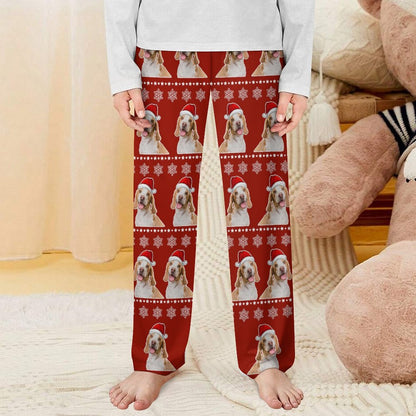 Custom Pet Snow Santa Pants for Kids-Front-WEPRINTME