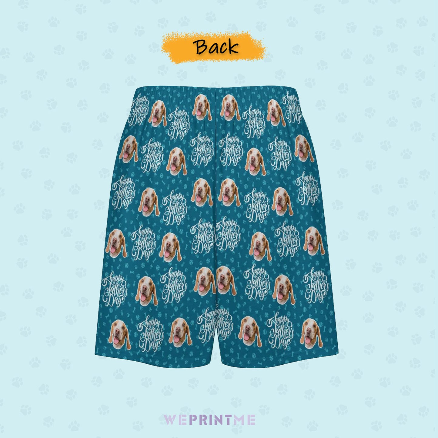 Custom Pet Men's Pajama Pants Happy Father's Day Pajama Shorts