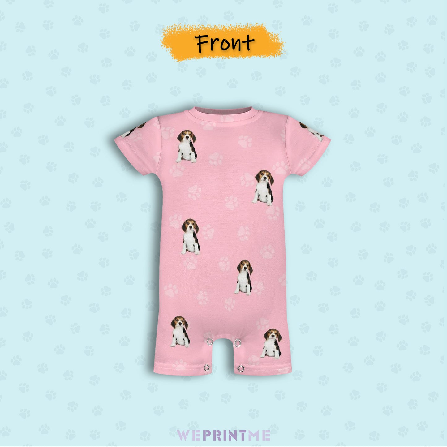 Custom Pet Face Pets and Paws Baby Romper