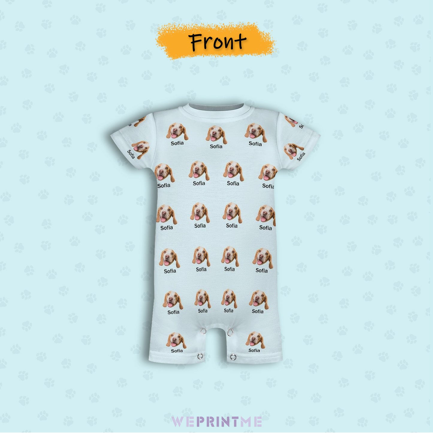 Custom Pet Face and Name Lovely Baby Romper