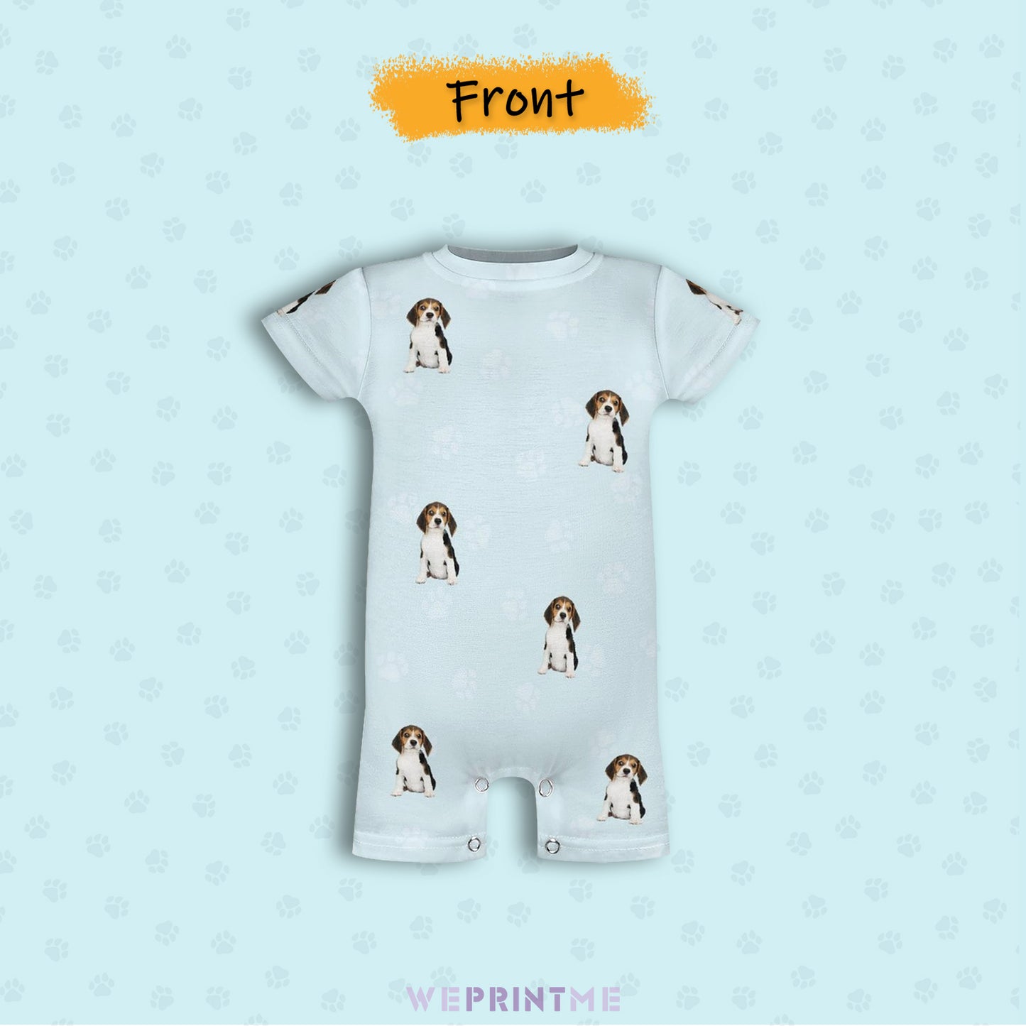 Custom Pet Face Pets and Paws Baby Romper