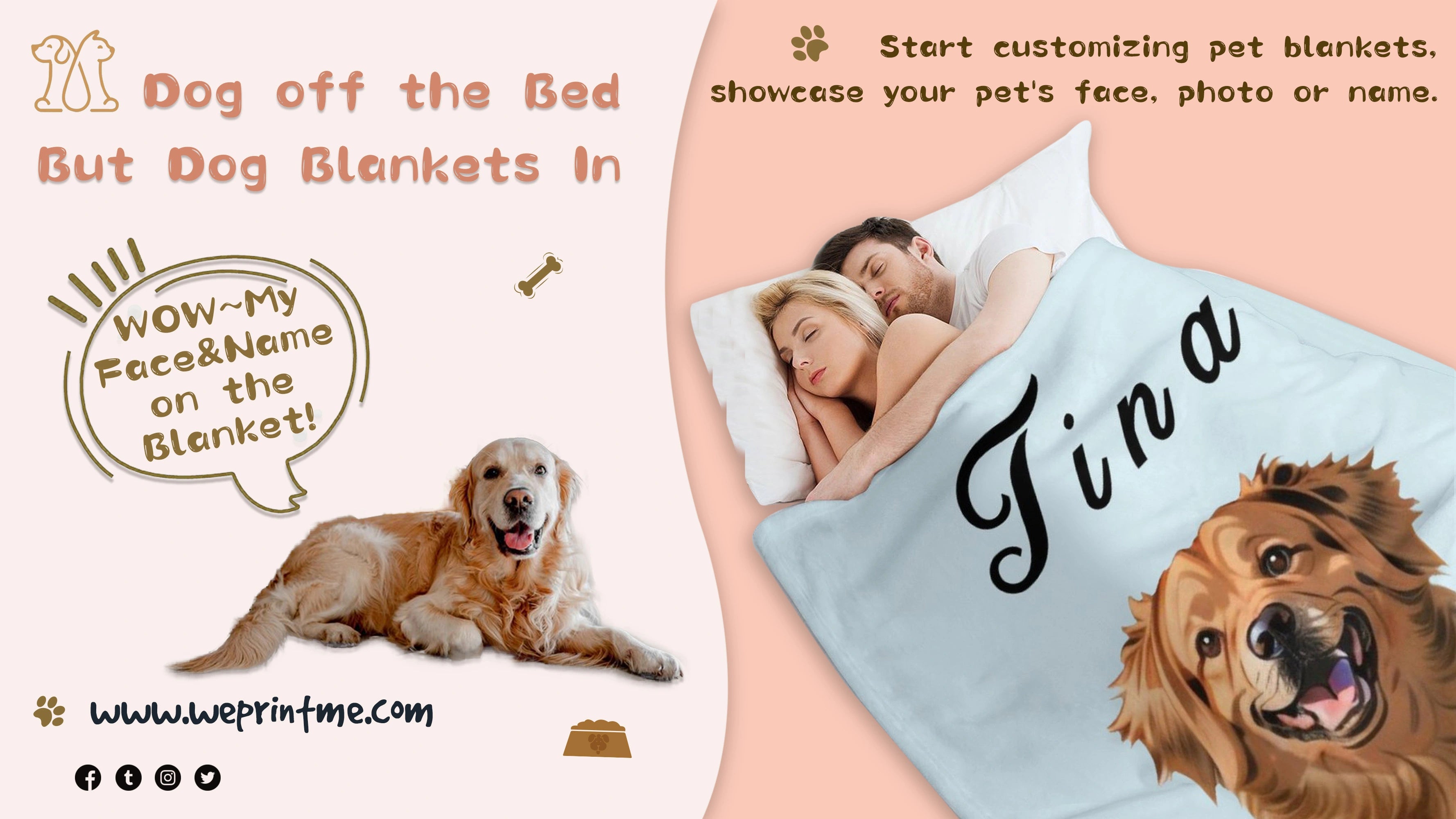 custom pet blanket show banner - WEPRINTME