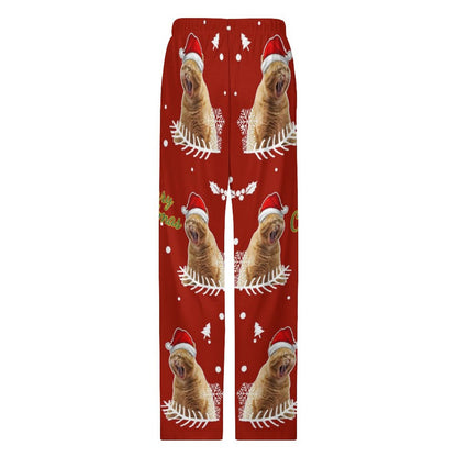 Custom Pet Happy Christmas Pajama Pants - WEPRINTME