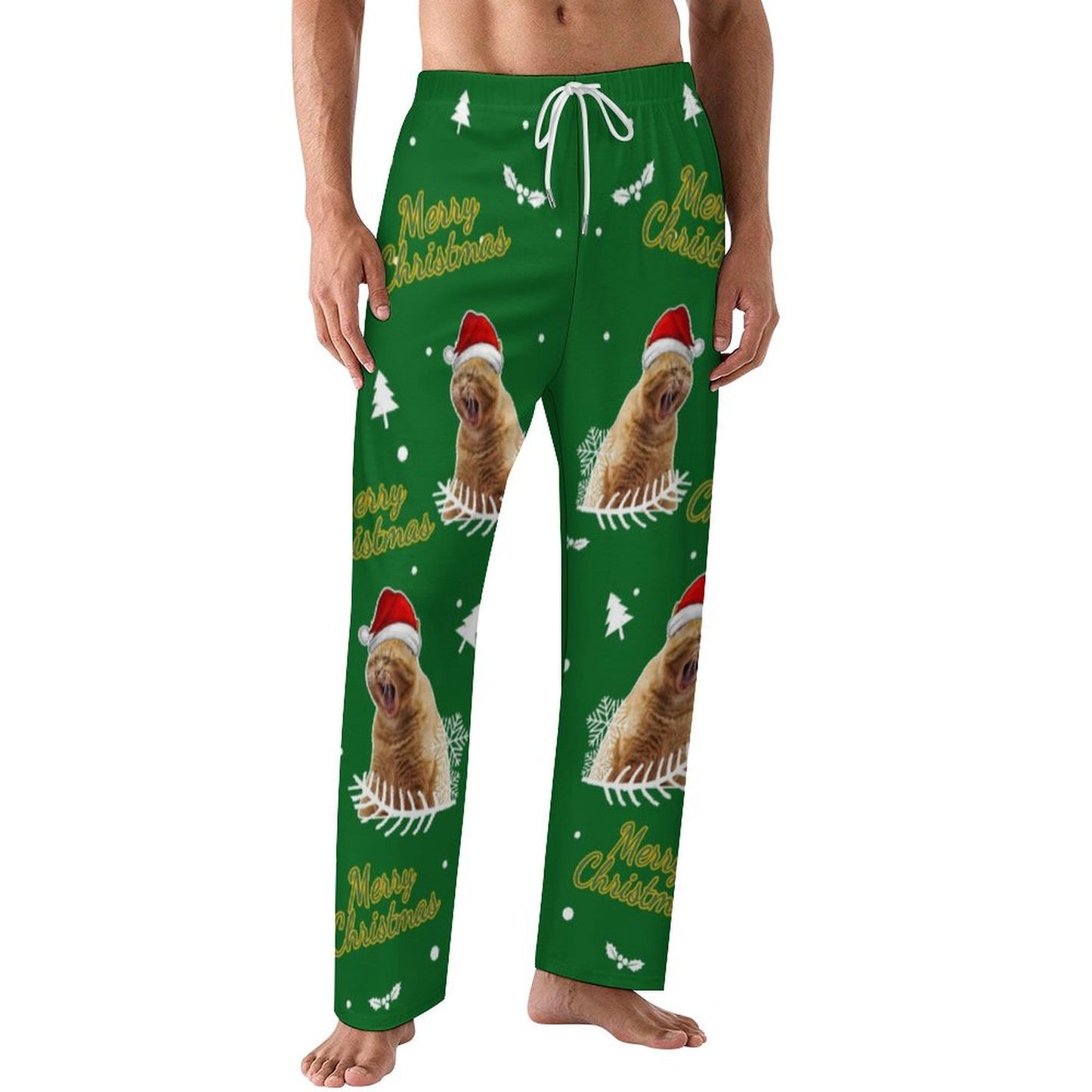 Custom Pet Happy Christmas Pajama Pants - WEPRINTME