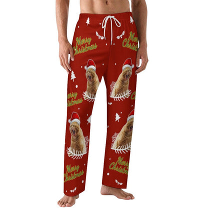 Custom Pet Happy Christmas Pajama Pants - WEPRINTME