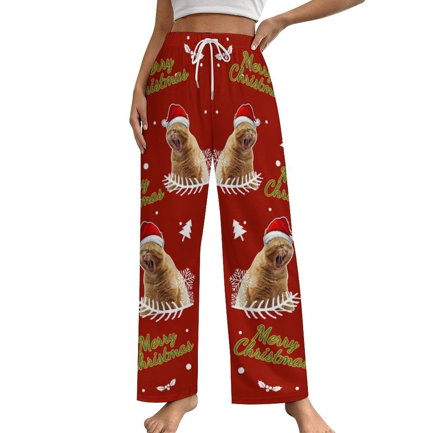 Custom Pet Happy Christmas Pajama Pants - WEPRINTME