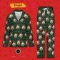 Custom Pet Face Pajamas Santa Red Plaid Couple Matching Christmas Pajamas