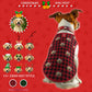 Custom Pet Face Pet Vest Santa Red Plaid Dog Vest