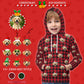 Custom Pet Face Hoodies Santa Red Plaid Hoodies For Kids