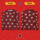 Custom Pet Face Sweatshirt Santa Red Plaid Men's Sweatshirt