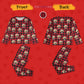 Custom Pet Face&NameSanta Hat Red Plaid Kids Long Pajama Set