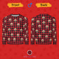 Custom Pet Face&Name Santa Hat Red Plaid Men's Sweatshirt